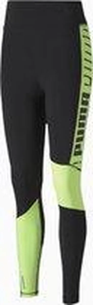 PUMA Train Logo High Rise 7/8 Tight - XS - Zwart/Geel