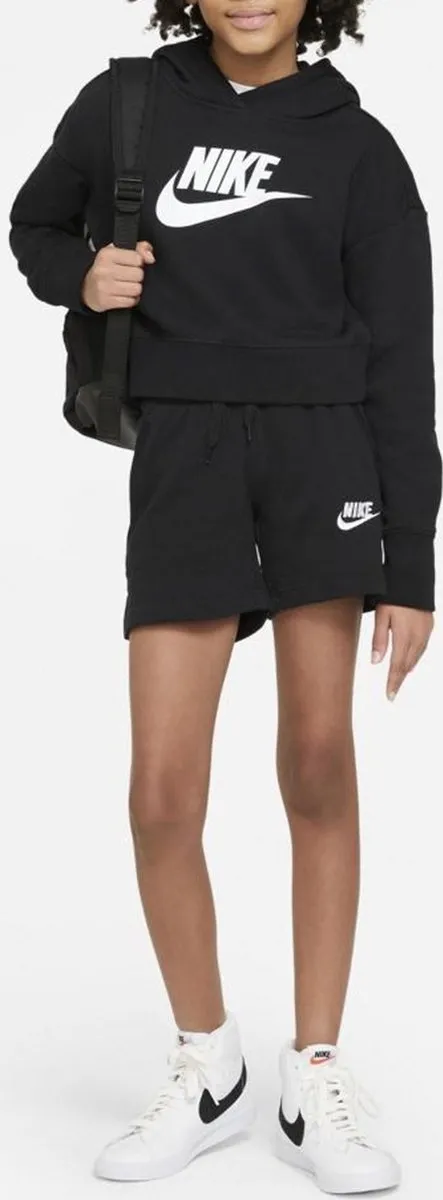 Nike Sportswear Club Crop Sportvest 158 - Zwart/Wit