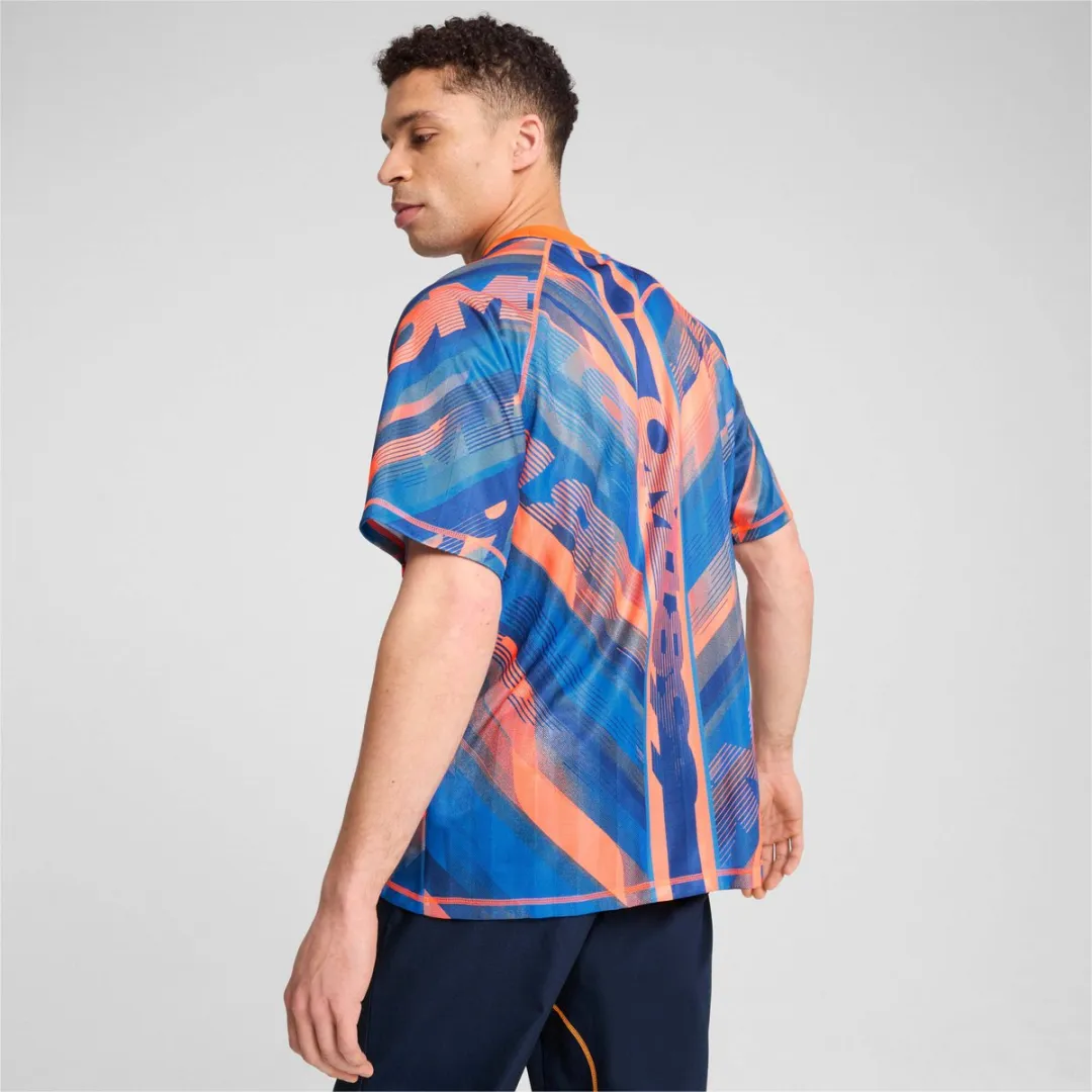 PUMA Retro Trui 778282 - Fluor oranje/Pes-Racing blauw - S