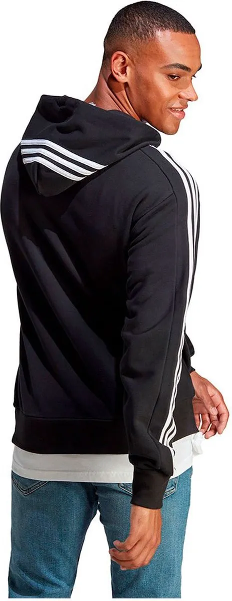 adidas Essentials French Terry 3-Stripes Hoodie - Heren Zwart L