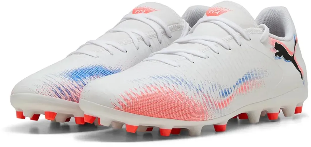 PUMA Future 8 Play MG Voetbalschoenen 44.5 - Wit/Rood/Blauw