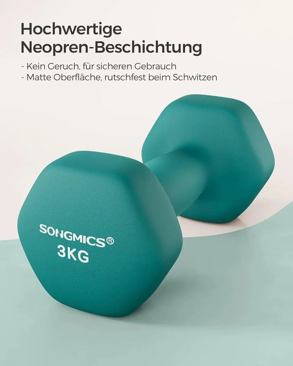 Songmics Dumbbellset 2x3 kg - Donkergroen