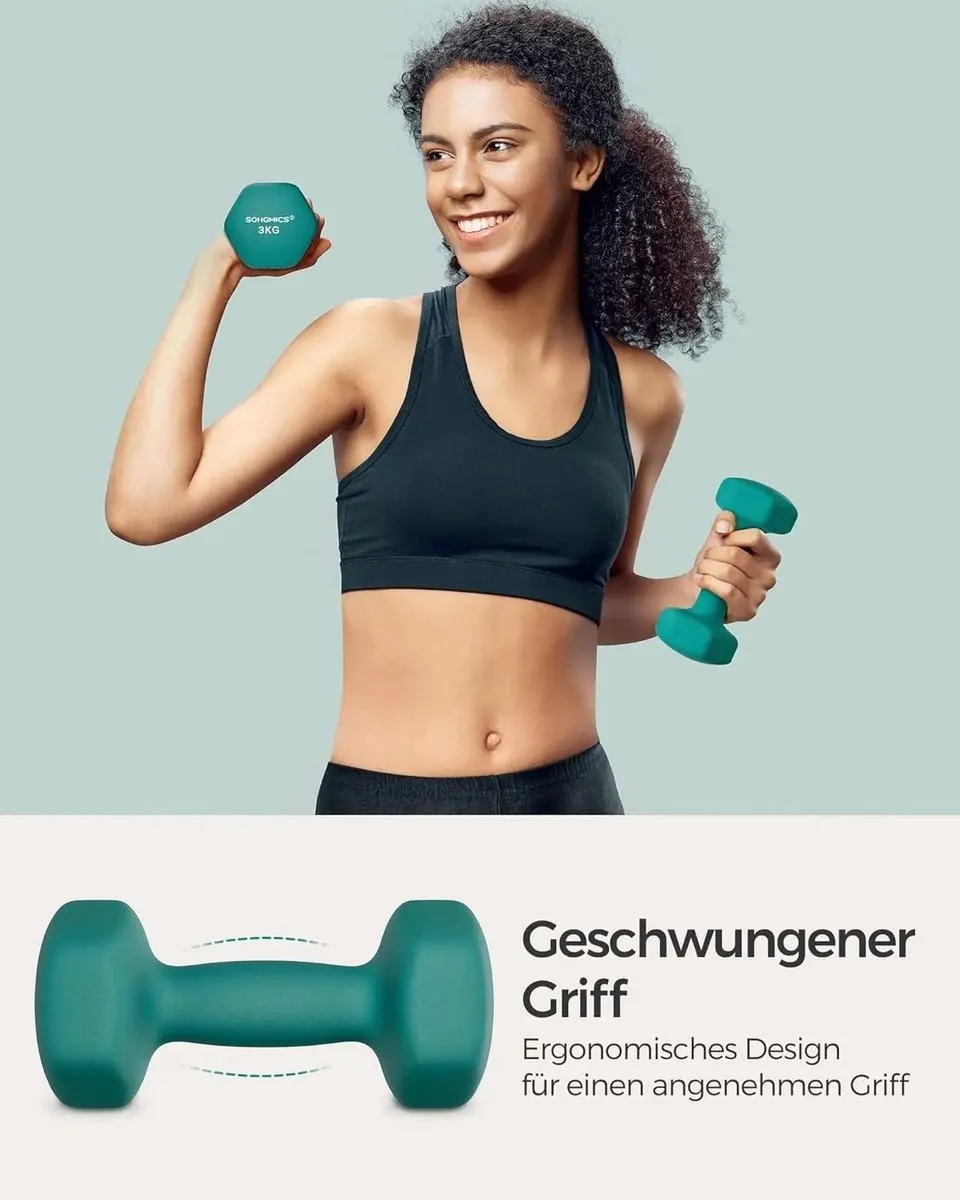 Songmics Dumbbellset 2x3 kg - Donkergroen