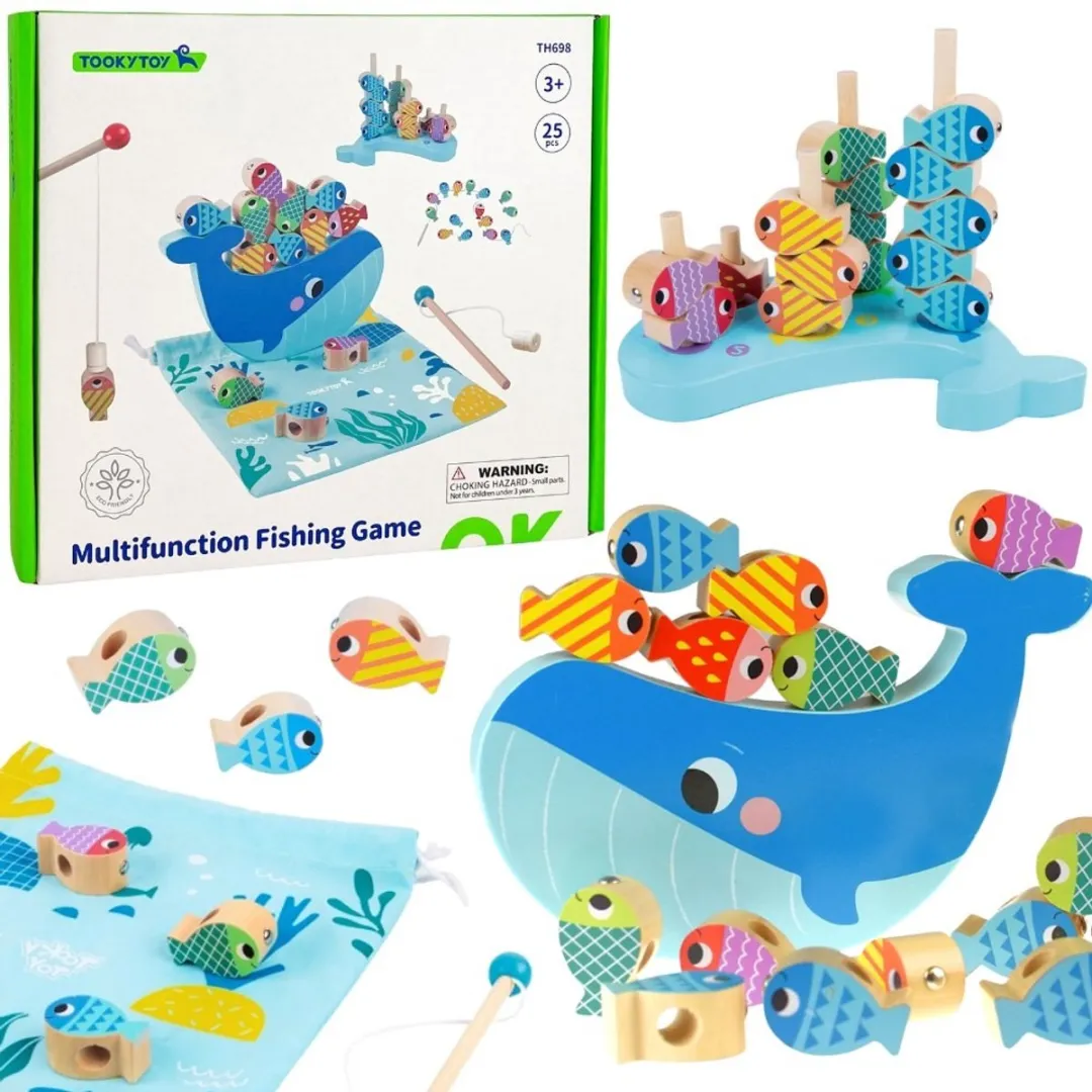 Tooky Toy Houten Walvis- en Visspel 4-in-1
