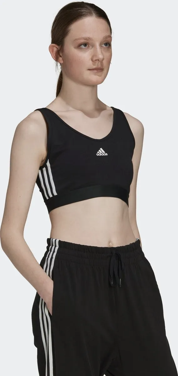 adidas Sportswear Essentials 3-Stripes Croptop - Zwart - M