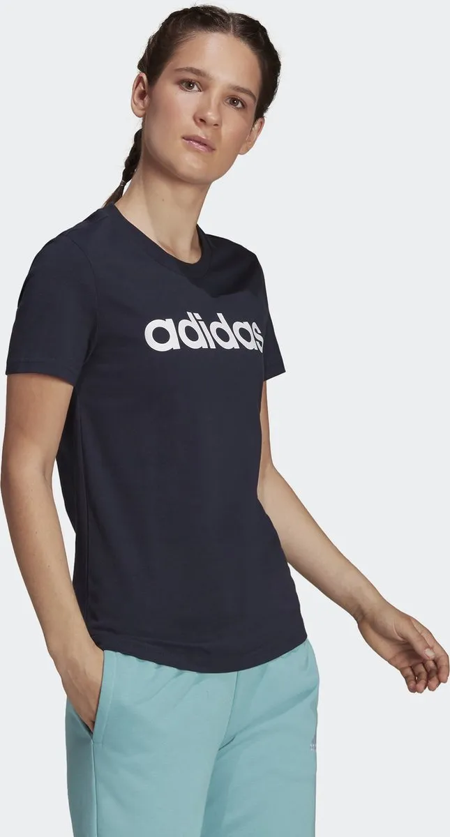 adidas Essentials Slim Logo T-shirt H07833 - Blauw M