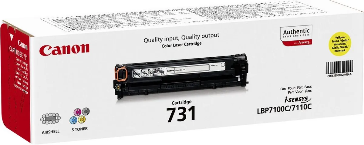Canon 731Y Tonercartridge Geel - 1500 pagina's