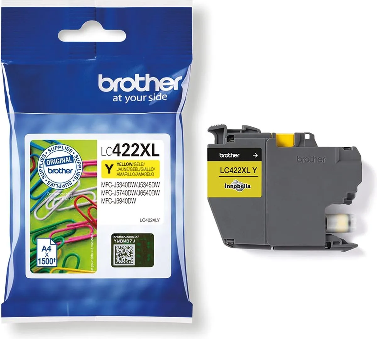 Brother LC-422XLY Inktcartridge Geel