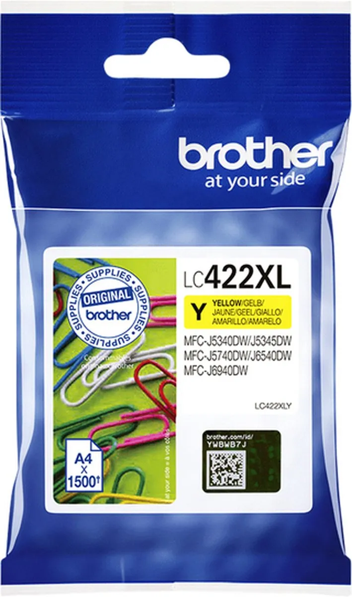 Brother LC-422XLY Inktcartridge Geel - 1500 pagina's