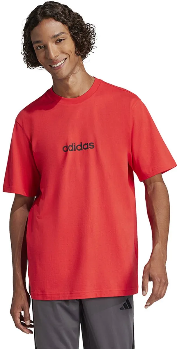 Adidas M LIN SJ Heren T-shirt - Rood - Maat S