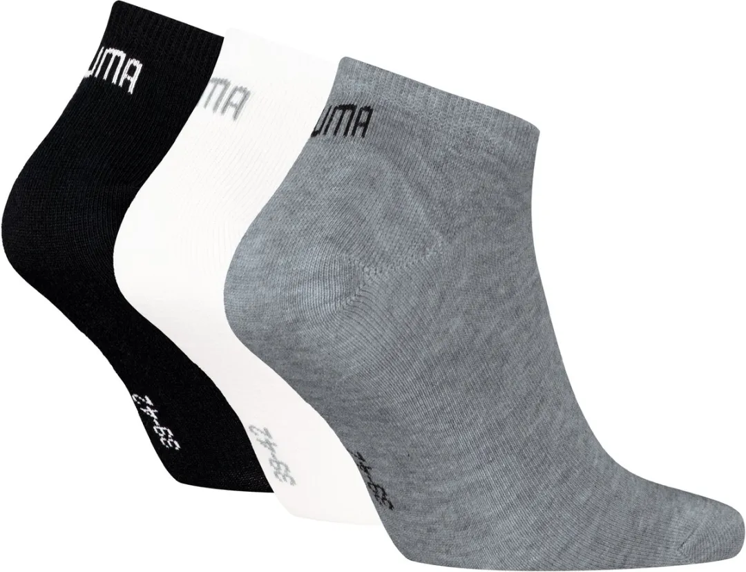 PUMA Sportsokken Heren 47-49 - 3 Paar - Zwart/Grijs/Wit