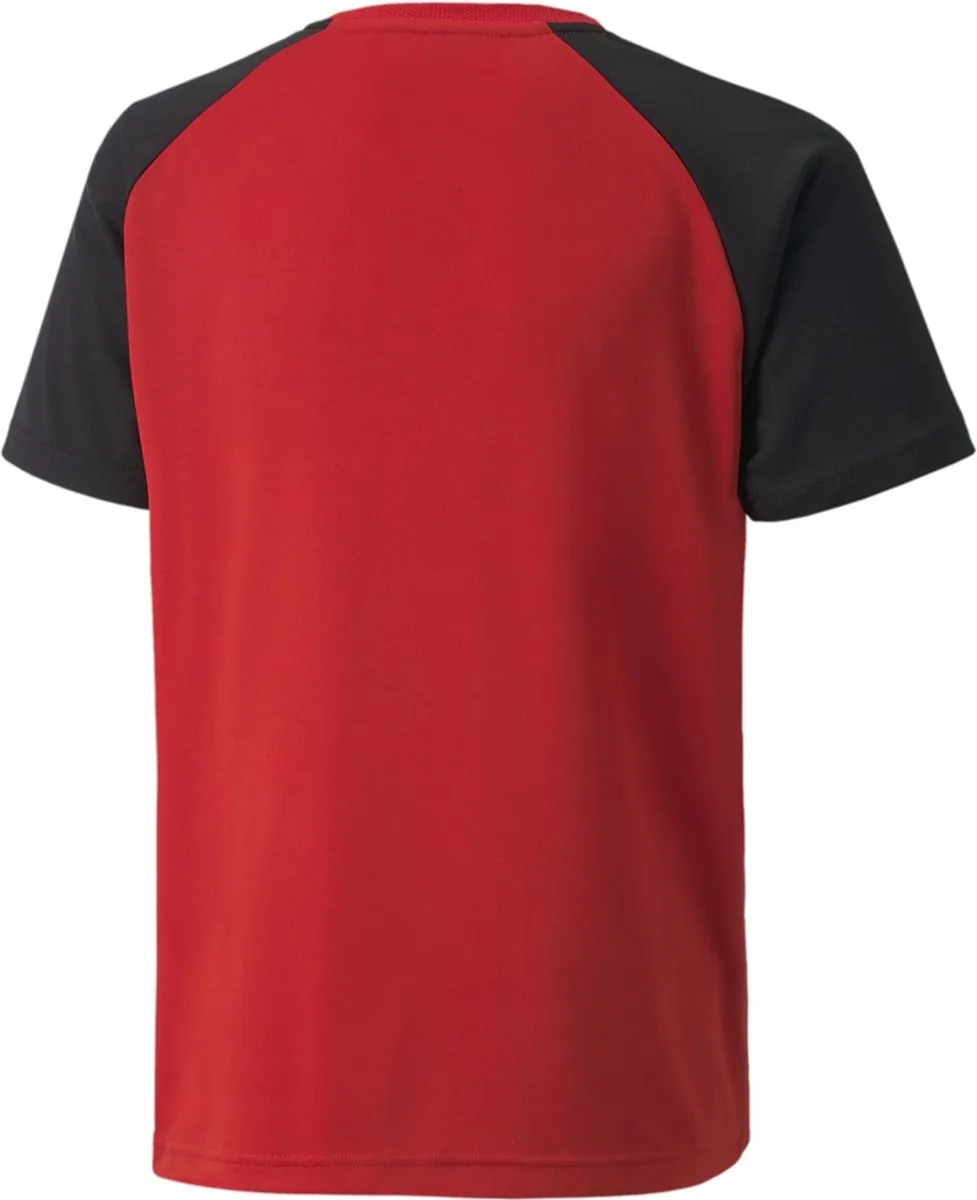 PUMA Teampacer Shirt Korte Mouw Kinderen 128 - Rood/Zwart