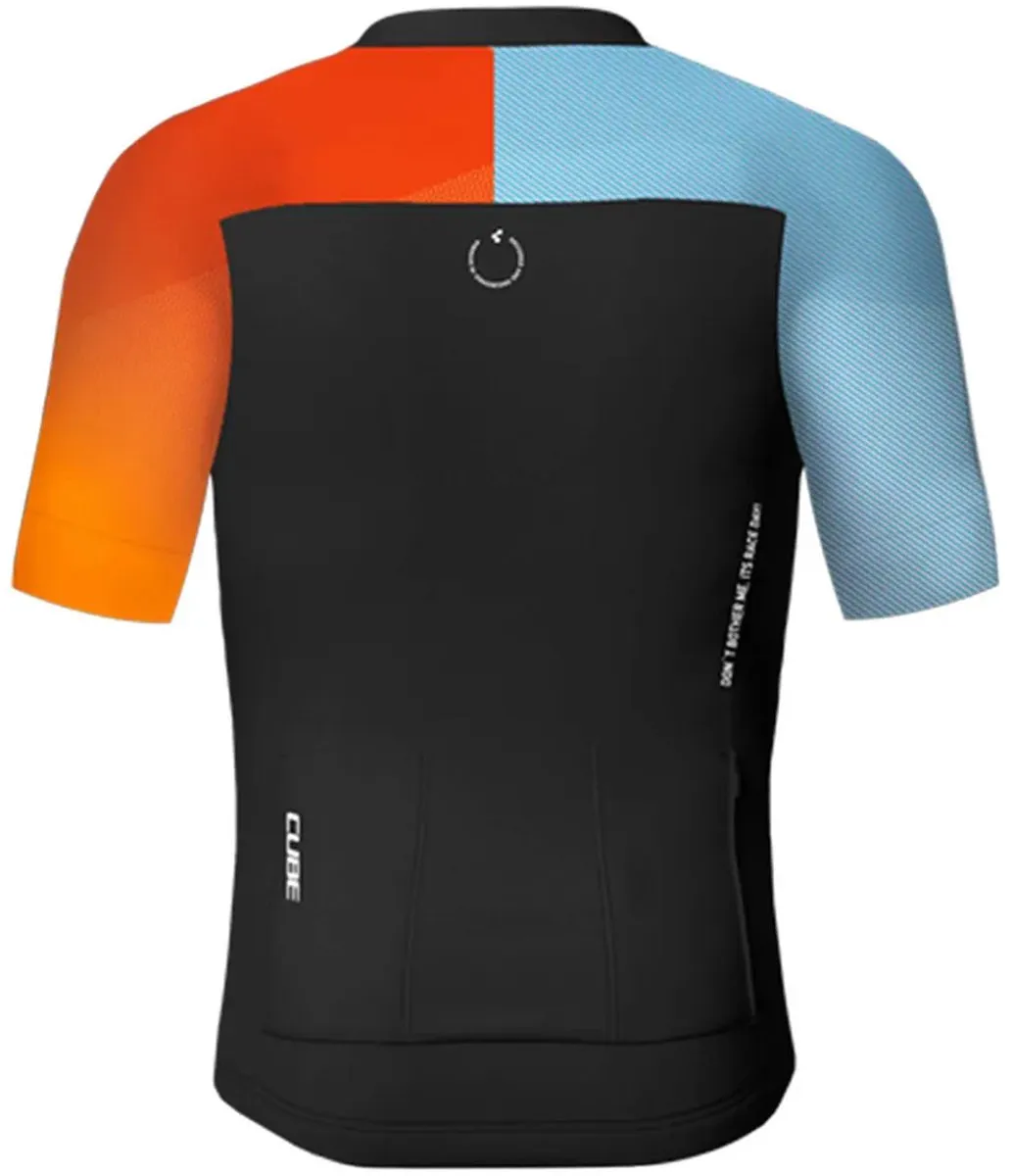 Cube Teamline Korte Mouw Wielertrui M - Zwart/Blauw/Geel