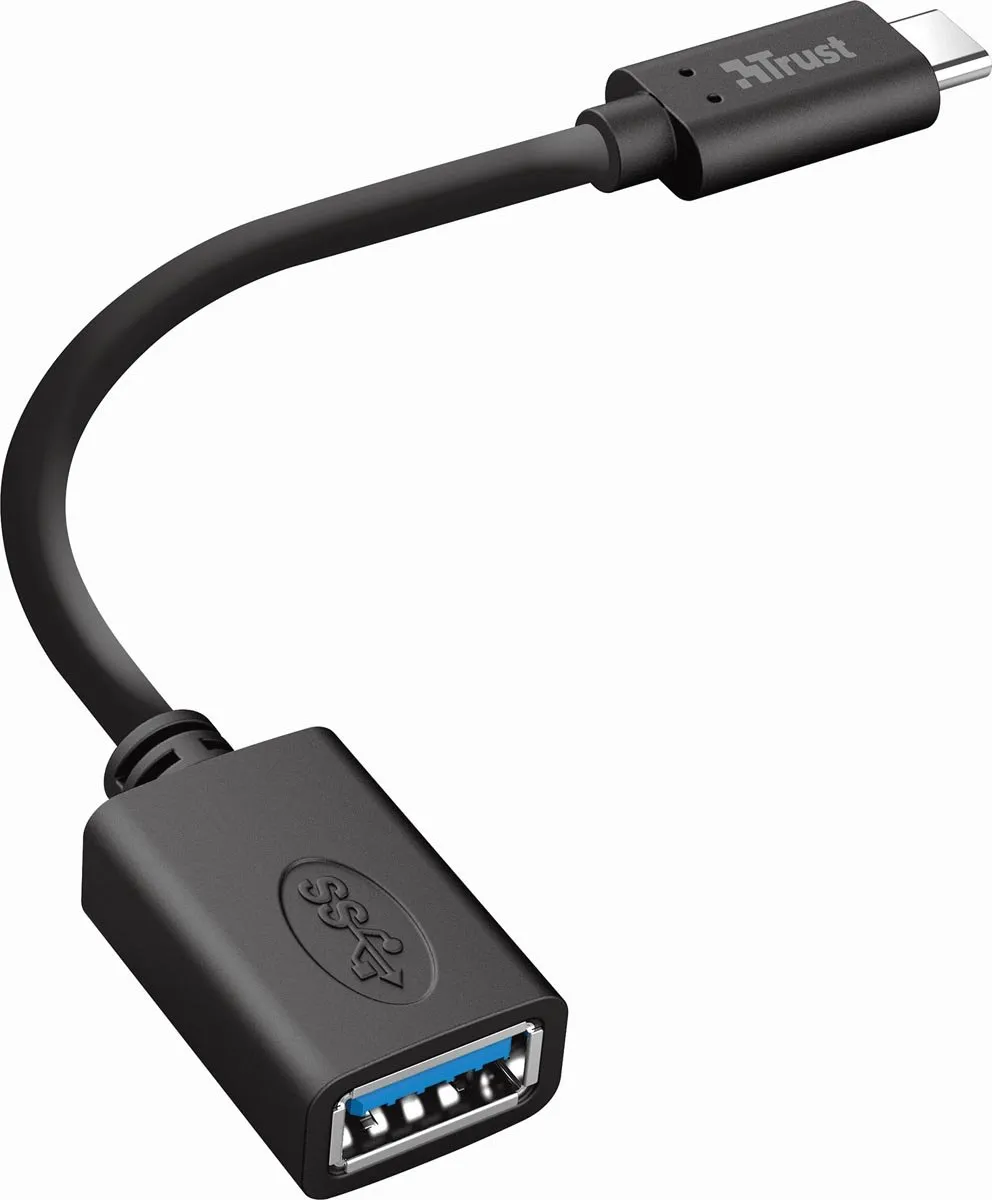 Trust CALYX 20967 USB-C naar USB-A Adapterkabel - Zwart