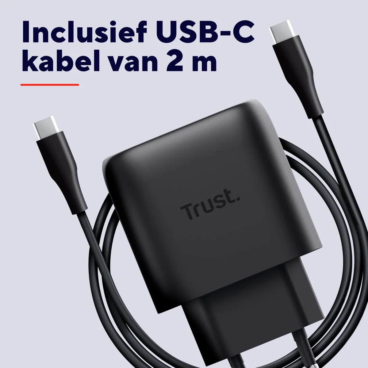 Trust Maxo GaN Oplader 45W - USB-C 2m - Zwart