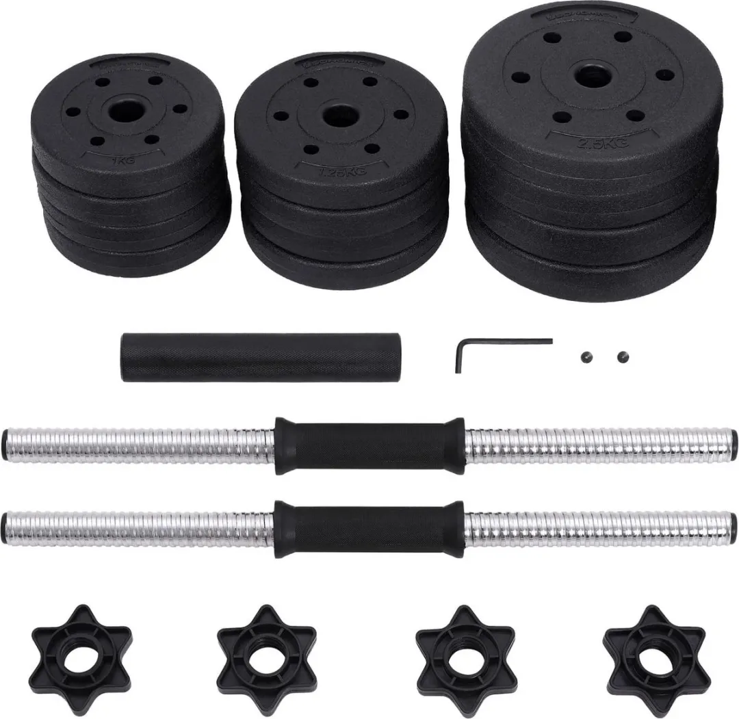 Songmics Halterset 20kg Verstelbaar - Zwart