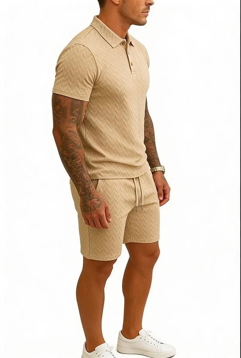 RedParrot Zomerset Heren Trainingspak - Beige/Wit - XXL