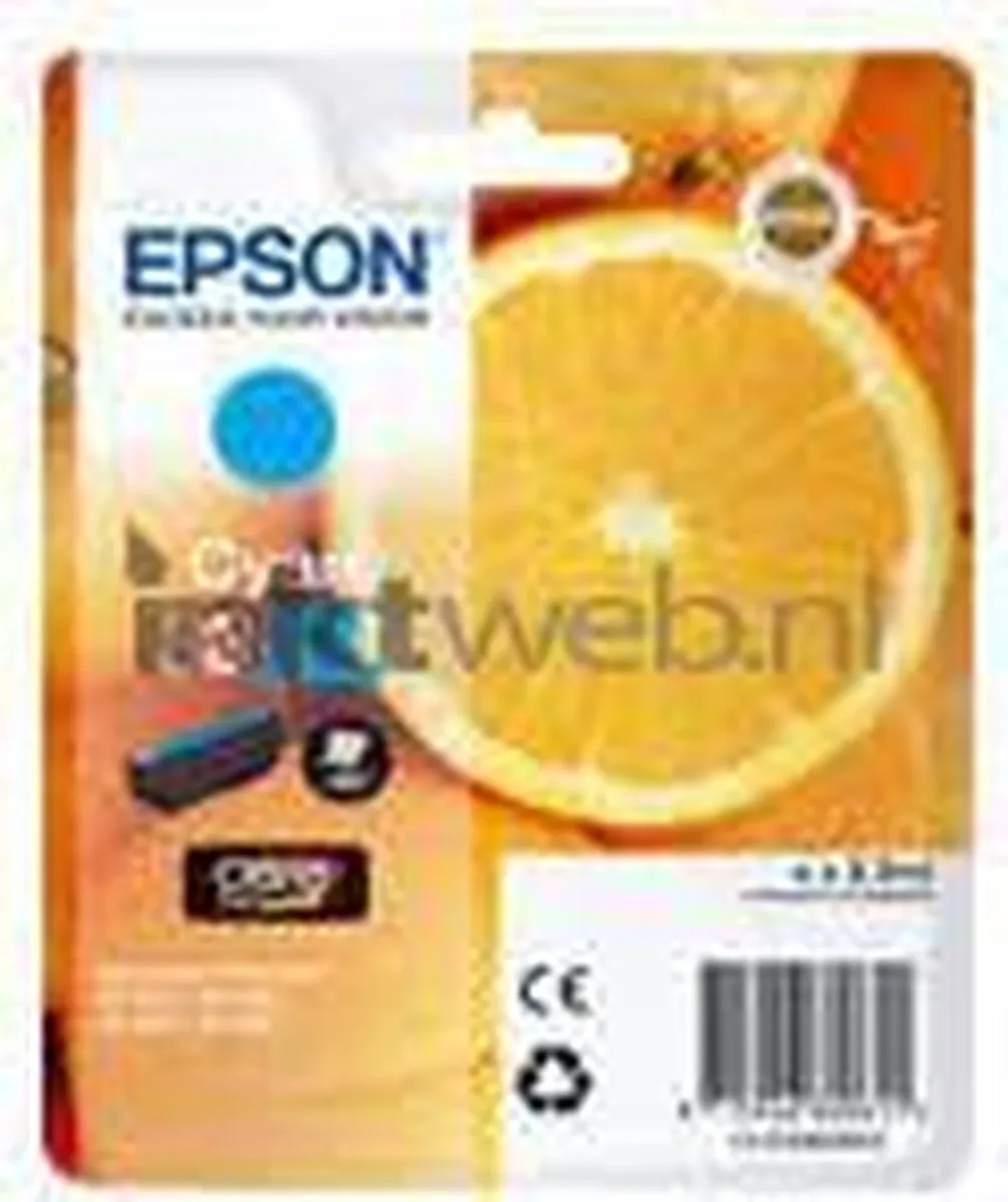 Epson Claria Premium C13T33624010 Cyaan XL Cartridge - 650 Pagina's