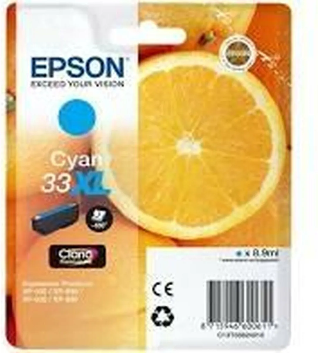 Epson Claria Premium C13T33624010 Cyaan XL Cartridge