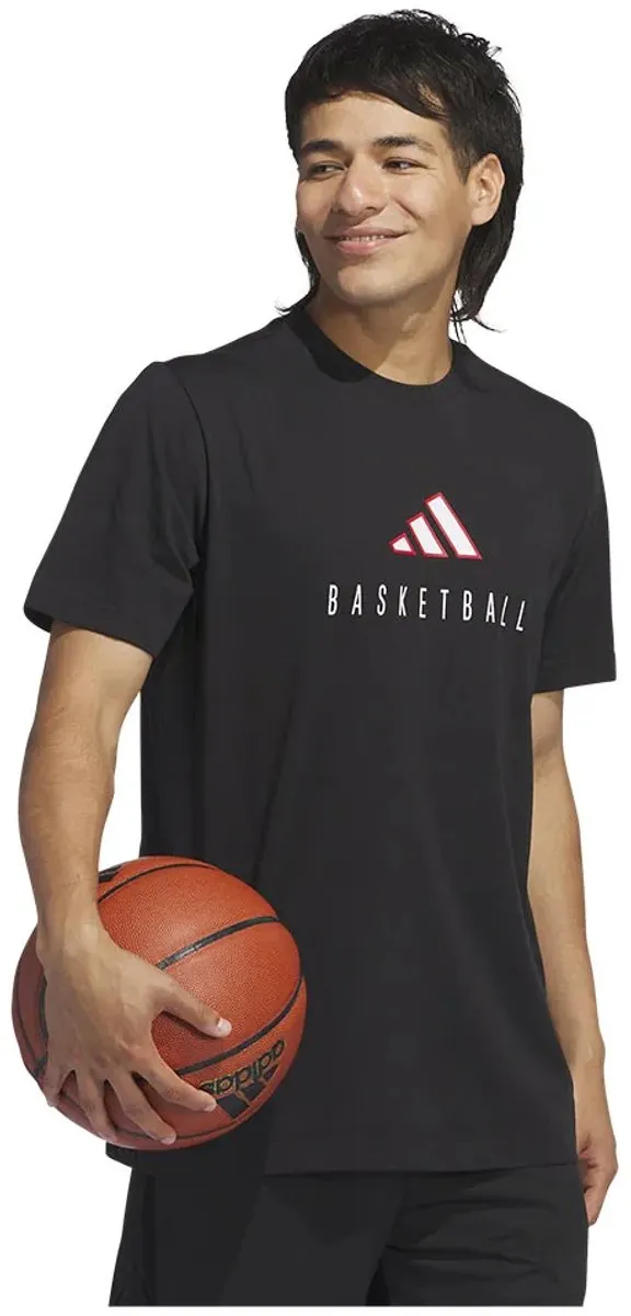 Adidas Worldwide Hoops Logo T-shirt - M - Zwart