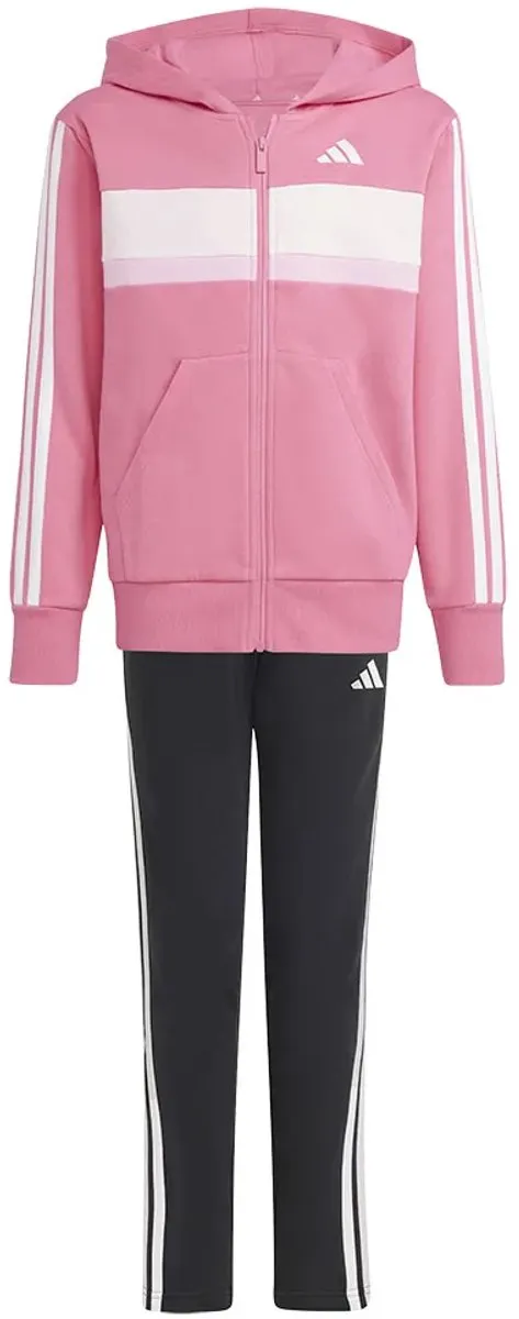 Adidas Tiberio 3 Stripes Fleece Trainingspak - Roze 11-12 jaar