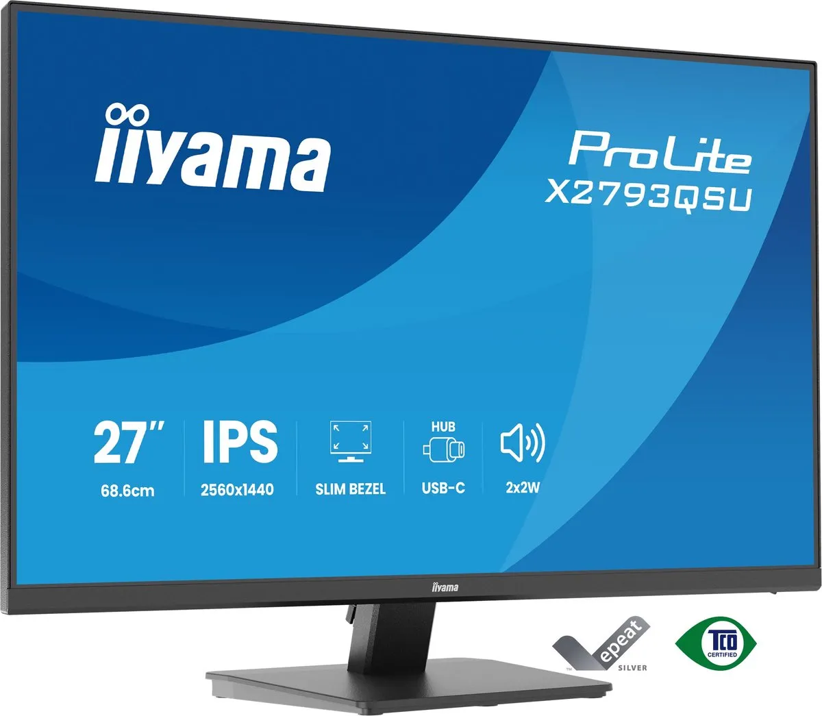 iiyama ProLite X2793QSU-B1 Monitor 27" QHD IPS - USB-Hub