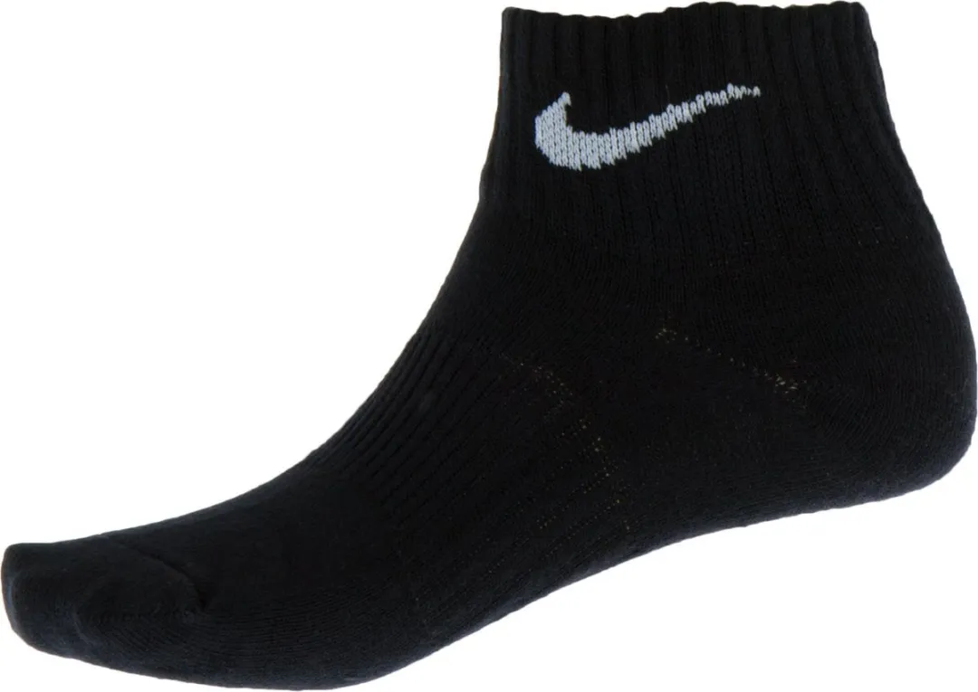 Nike Lightweight Quarter Sportsokken 42-45 - 3 Stuks - Zwart/Wit/Grijs