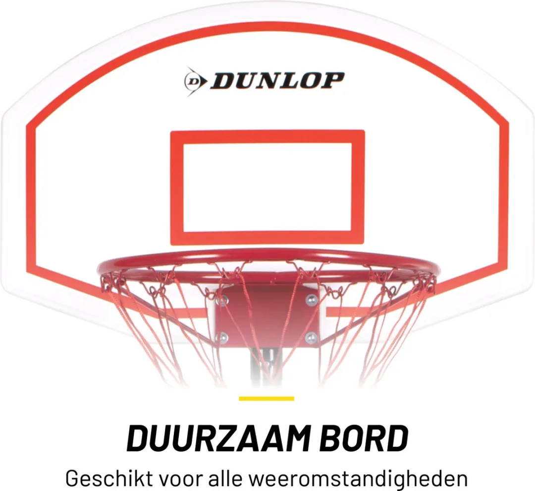 Dunlop Basketbalpaal Verstelbaar 165-205cm - Zwart
