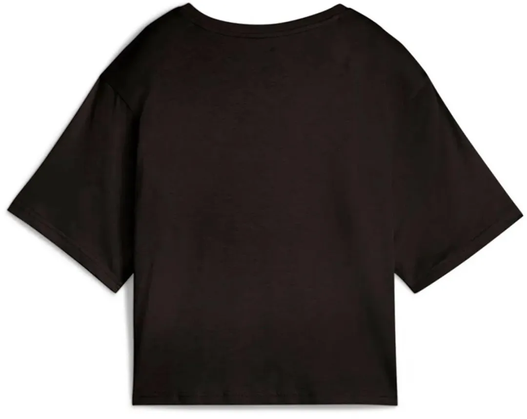 PUMA Ess Cropped No. 1 Logo Relaxed Tee - Zwart