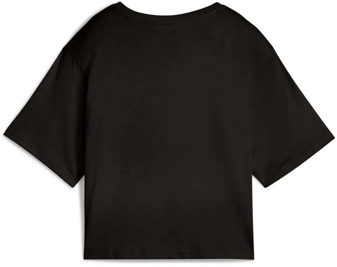 PUMA Ess Cropped No. 1 Logo Relaxed Tee - Zwart