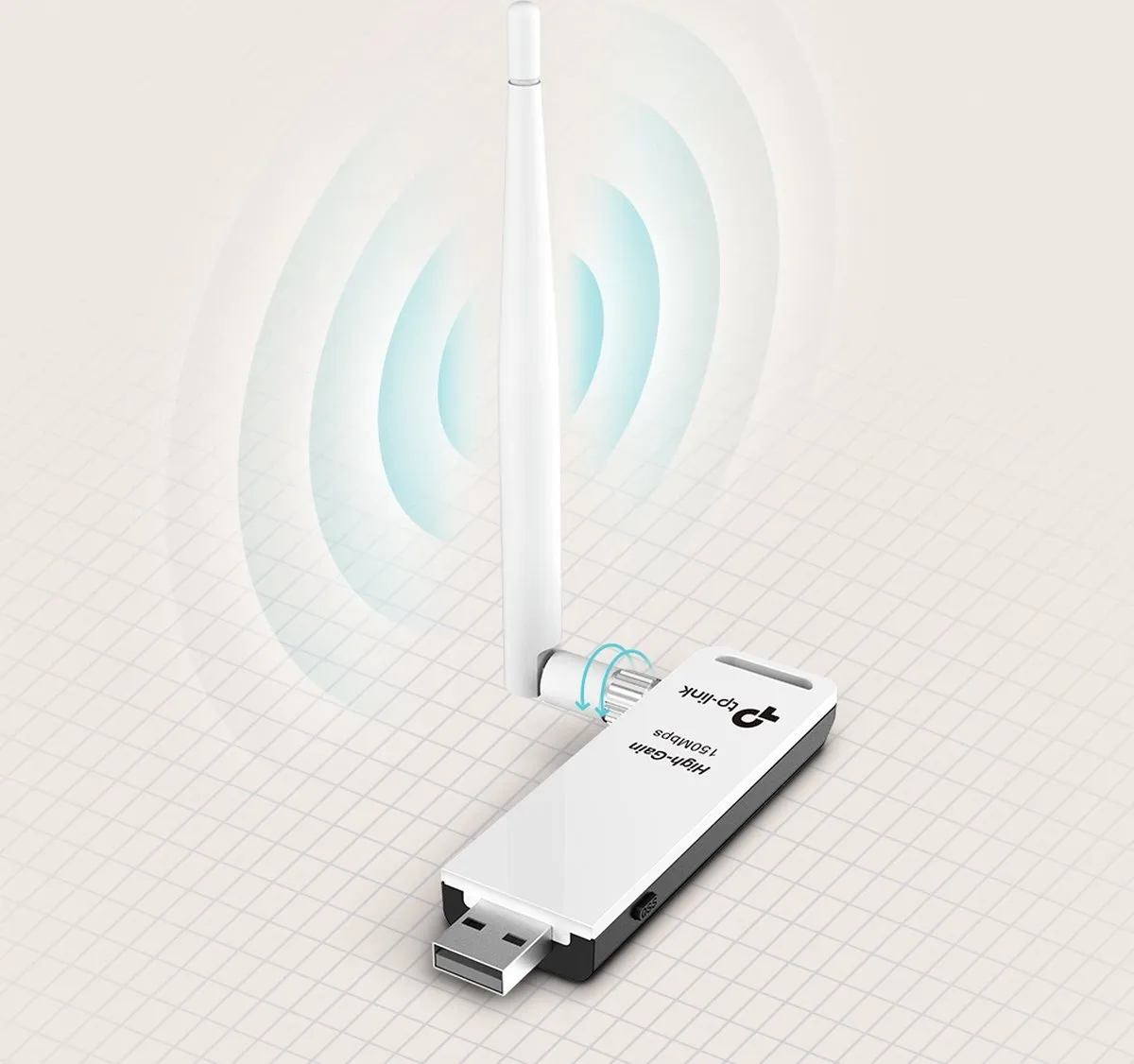 TP-Link TL-WN722N WiFi-adapter - 4dBi Antenne