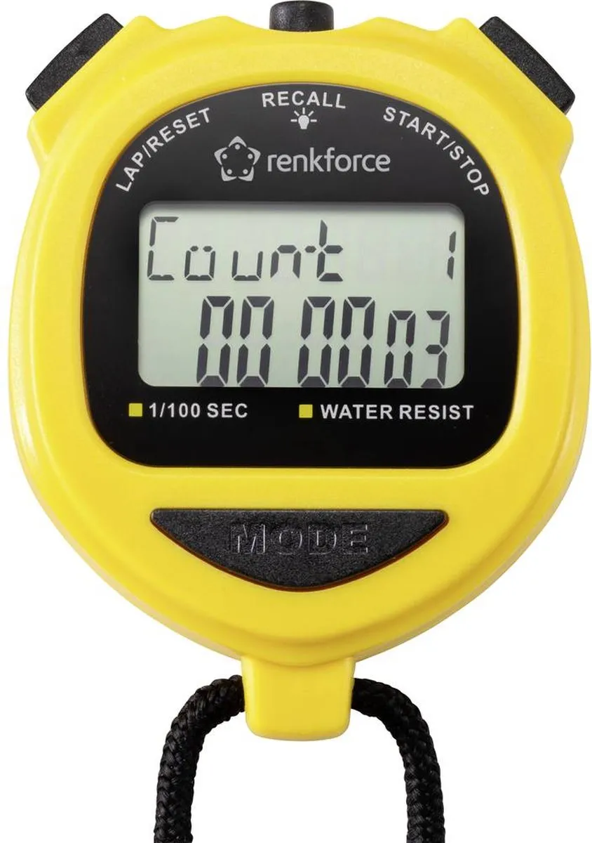 Renkforce RF-SW-120 Digitale Stopwatch - Geel