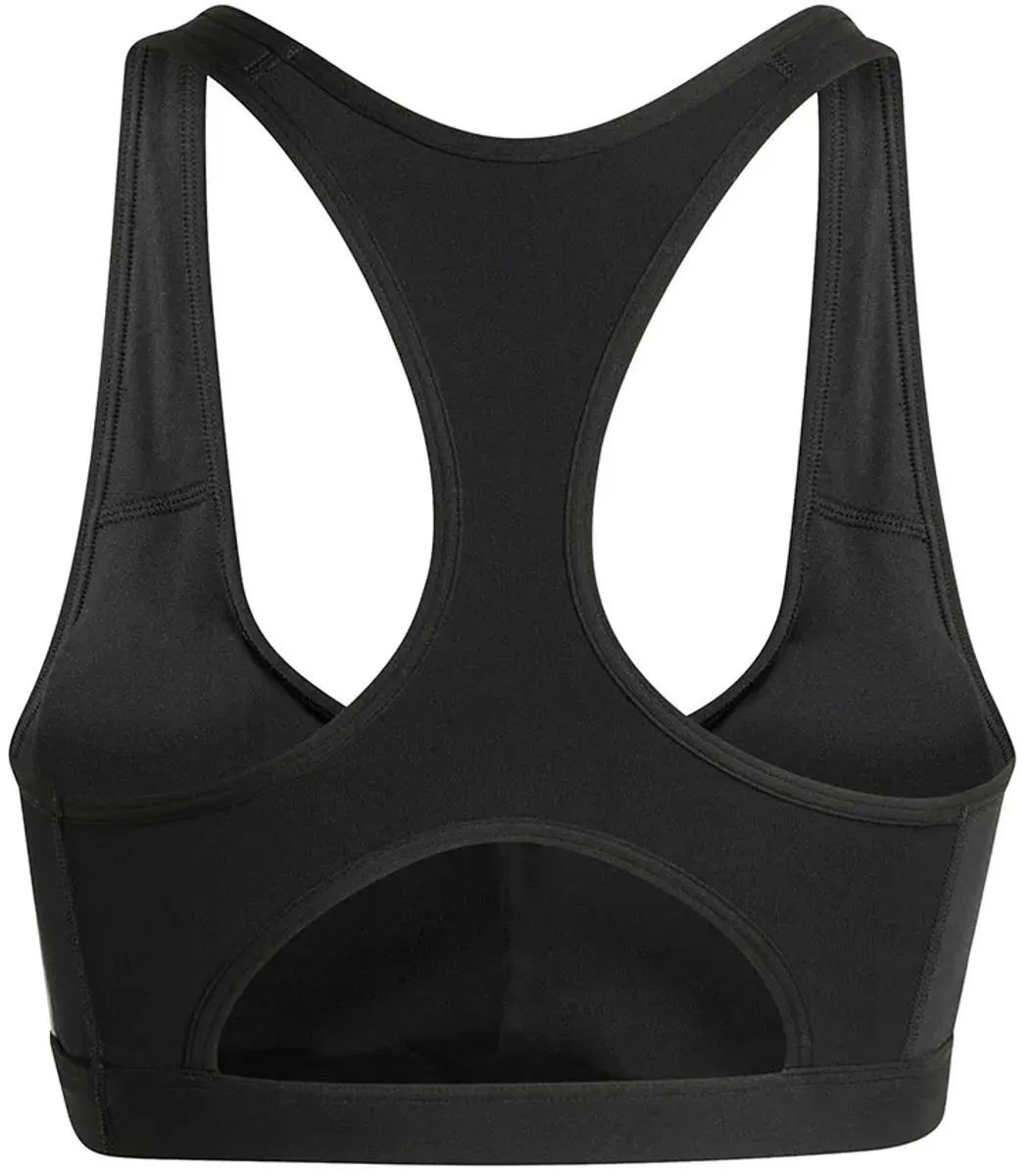 adidas Optime Essentials Workout 3 Stripes Sportbeha - Medium Impact - Zwart L