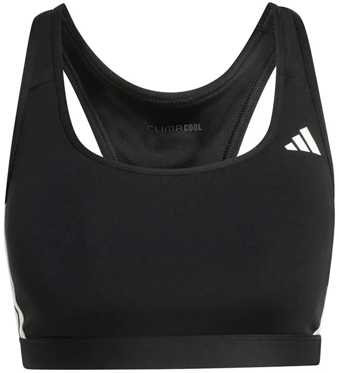 adidas Optime Essentials Workout 3 Stripes Sportbeha - Medium Impact - Zwart L