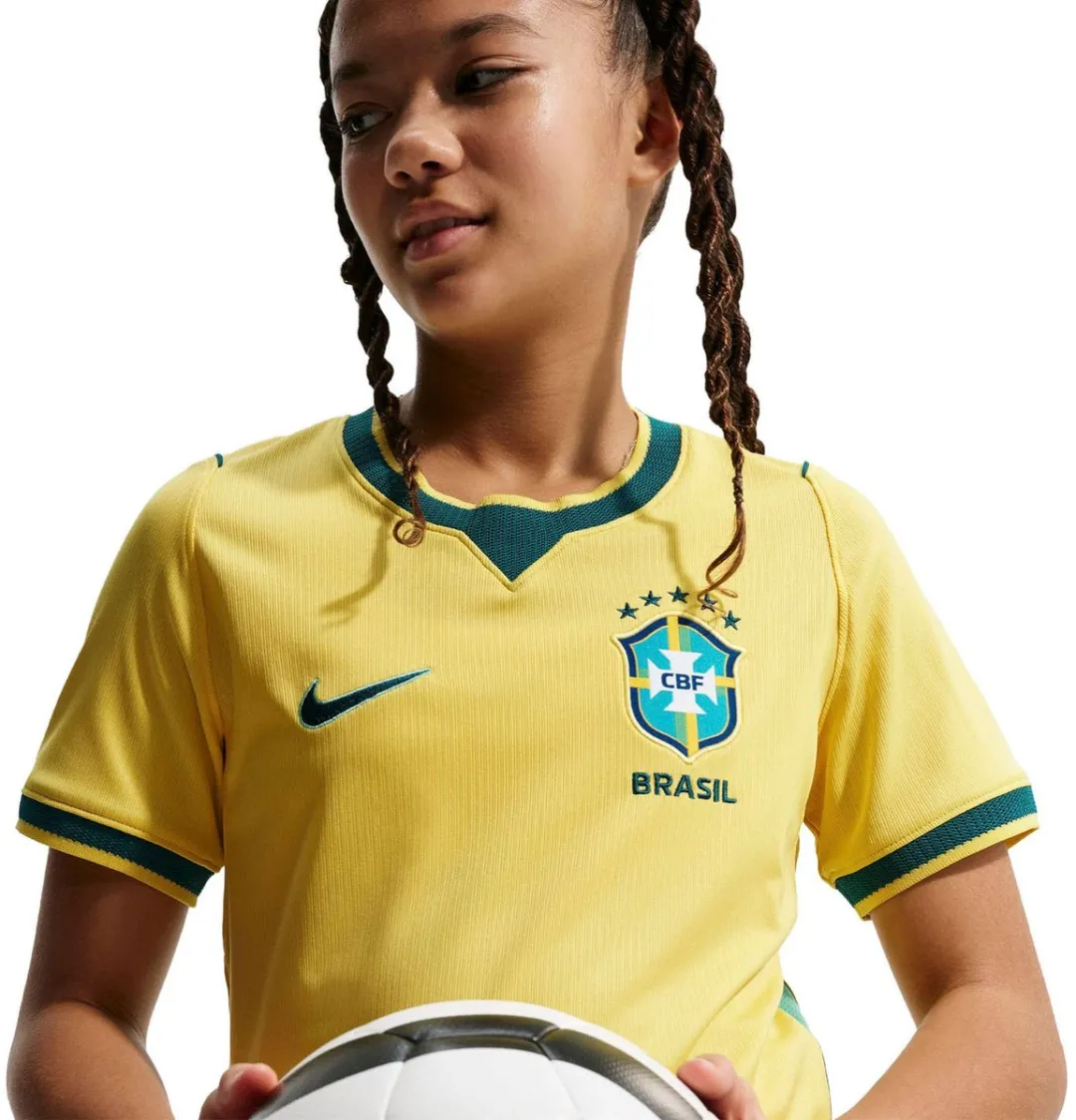 Nike Brazilië WK2026 Thuis Shirt Junior 152 - Geel/ Groen