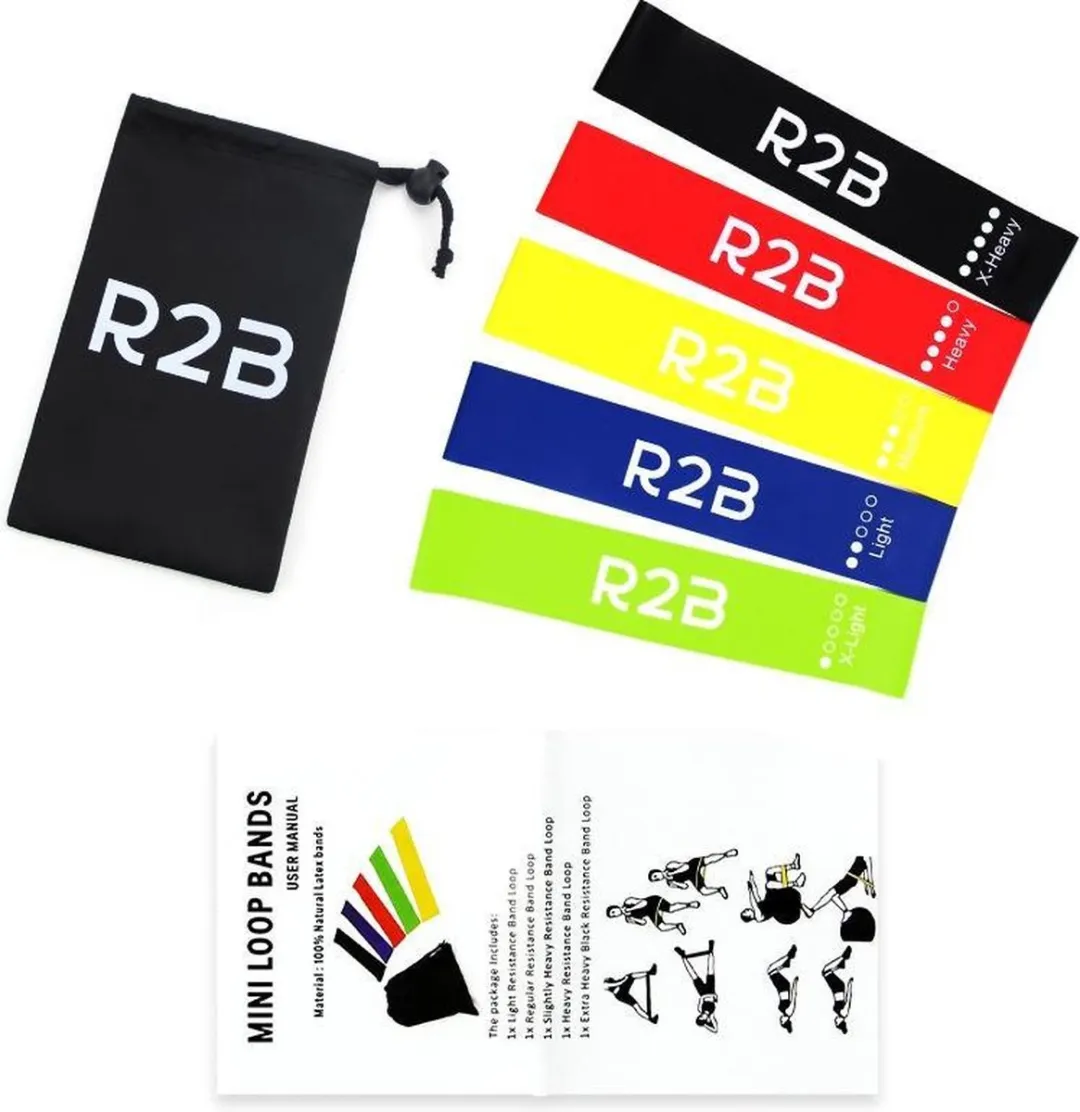 R2B Weerstandsbanden Set 5 Stuks - Draagtas - Fitness