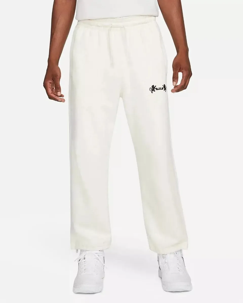 Nike LeBron Open Hem Fleece Broek Heren XXL - Off-White FB7127-027