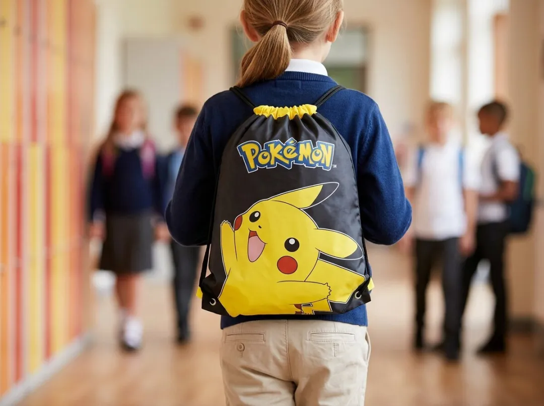 Pokémon Gymtas Pikachu Sporttas - 43×33 cm - Geel/Zwart