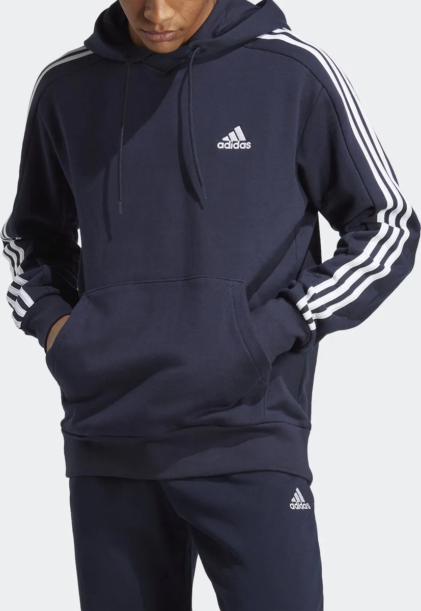 adidas Essentials French Terry 3-Stripes Hoodie - Heren - Blauw L