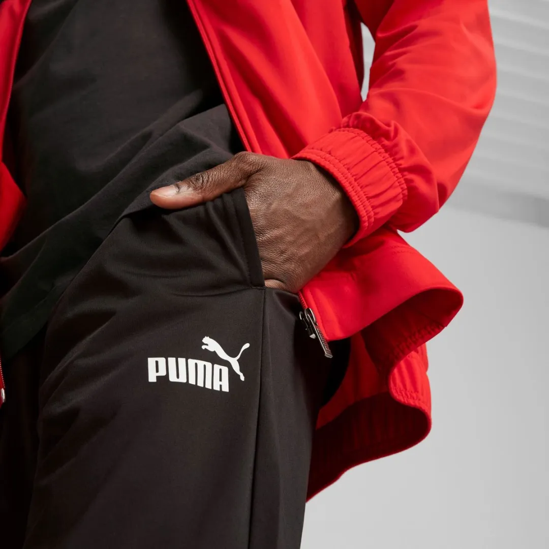 PUMA Poly Closed Bottom Trainingspak - Maat S - Rood/Zwart