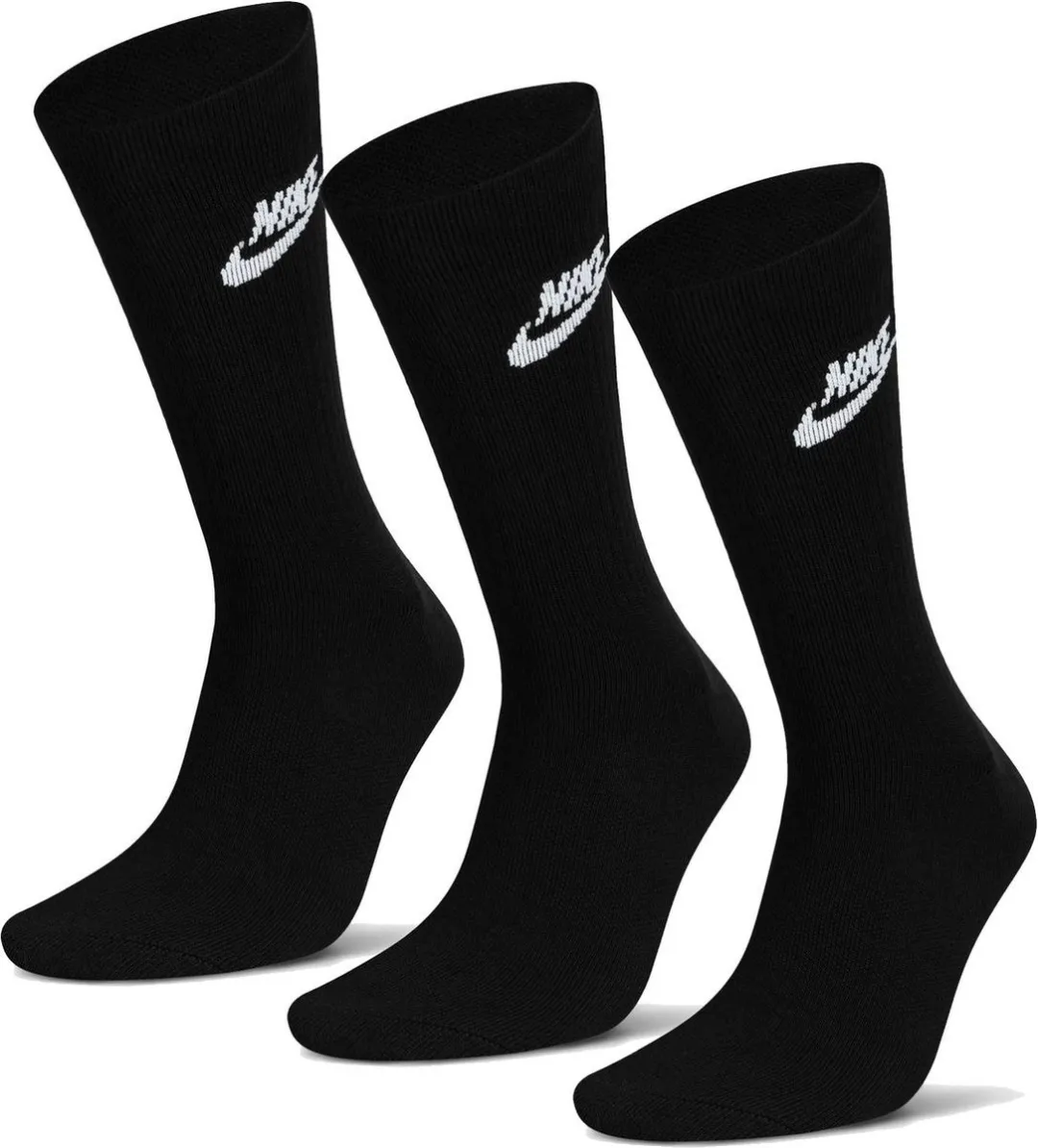Nike Sportswear Everyday Essential Sportsokken 3 Paar - Zwart