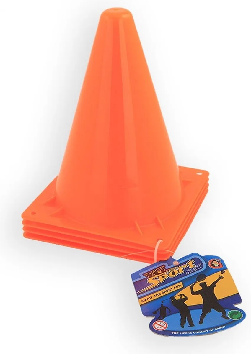 Jonotoys Sportvoetbal Pionnen Set 4 Stuks - 20cm - Oranje
