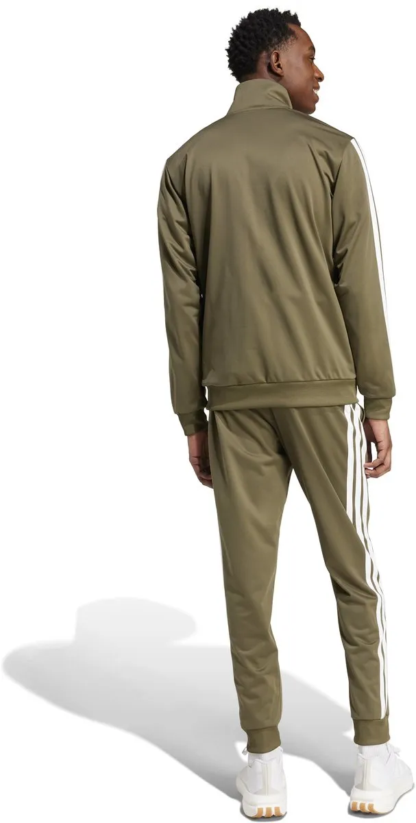 Adidas 3-Stripes Joggingpak Heren - S - Olijfgroen/Wit