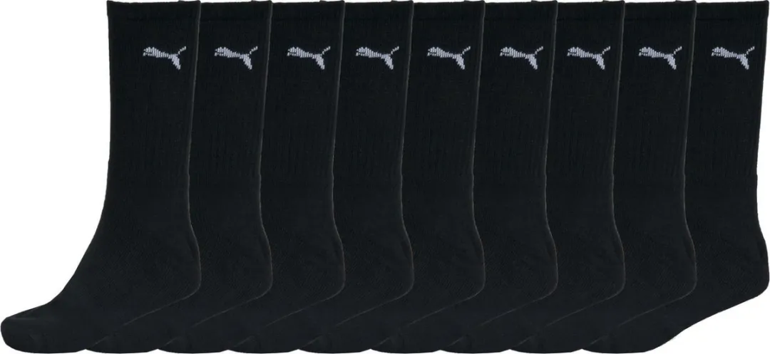 PUMA Basic Sportsokken Zwart - 9 paar