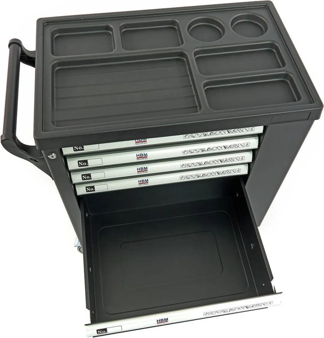 HBM Machines 154-delige Premium Gereedschapswagen - 6 Lades - Zwart