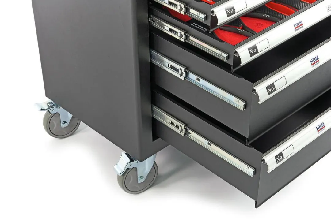 HBM Machines 154-delige Premium Gereedschapswagen - 6 Lades - Zwart