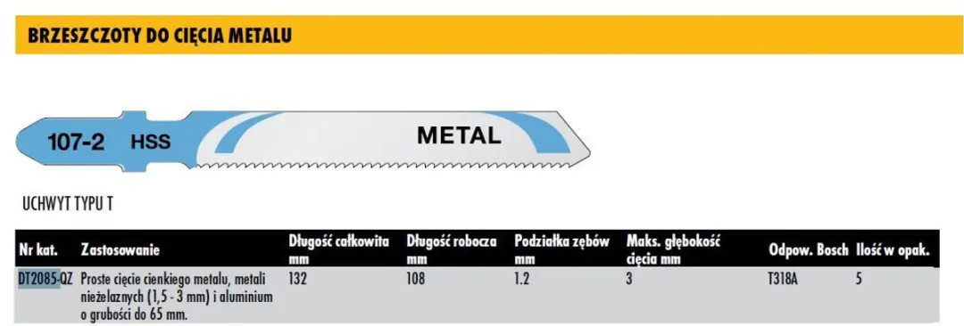 DeWalt DT2085-QZ Decoupeerzaagblad - 5 Stuks