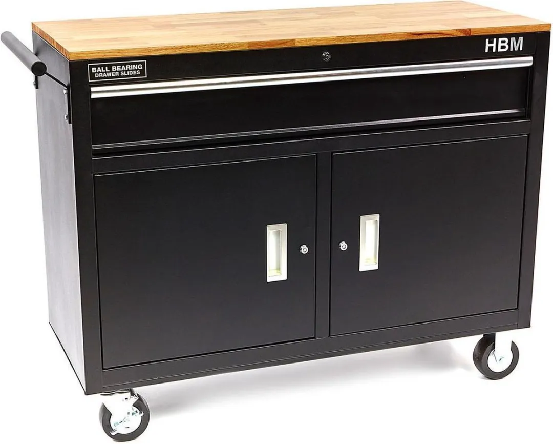 HBM Machines Verrijdbare Gereedschapswagen 117cm - 1 Lade - Zwart - afbeelding 6 van 6