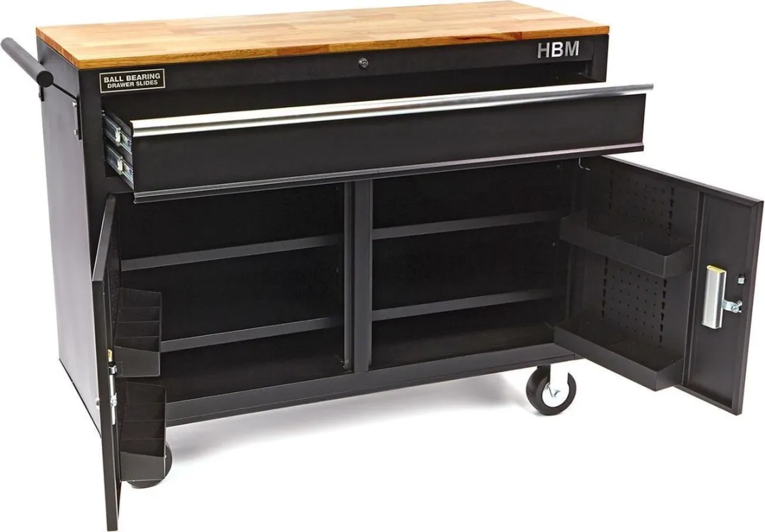 HBM Machines Verrijdbare Gereedschapswagen 117cm - 1 Lade - Zwart