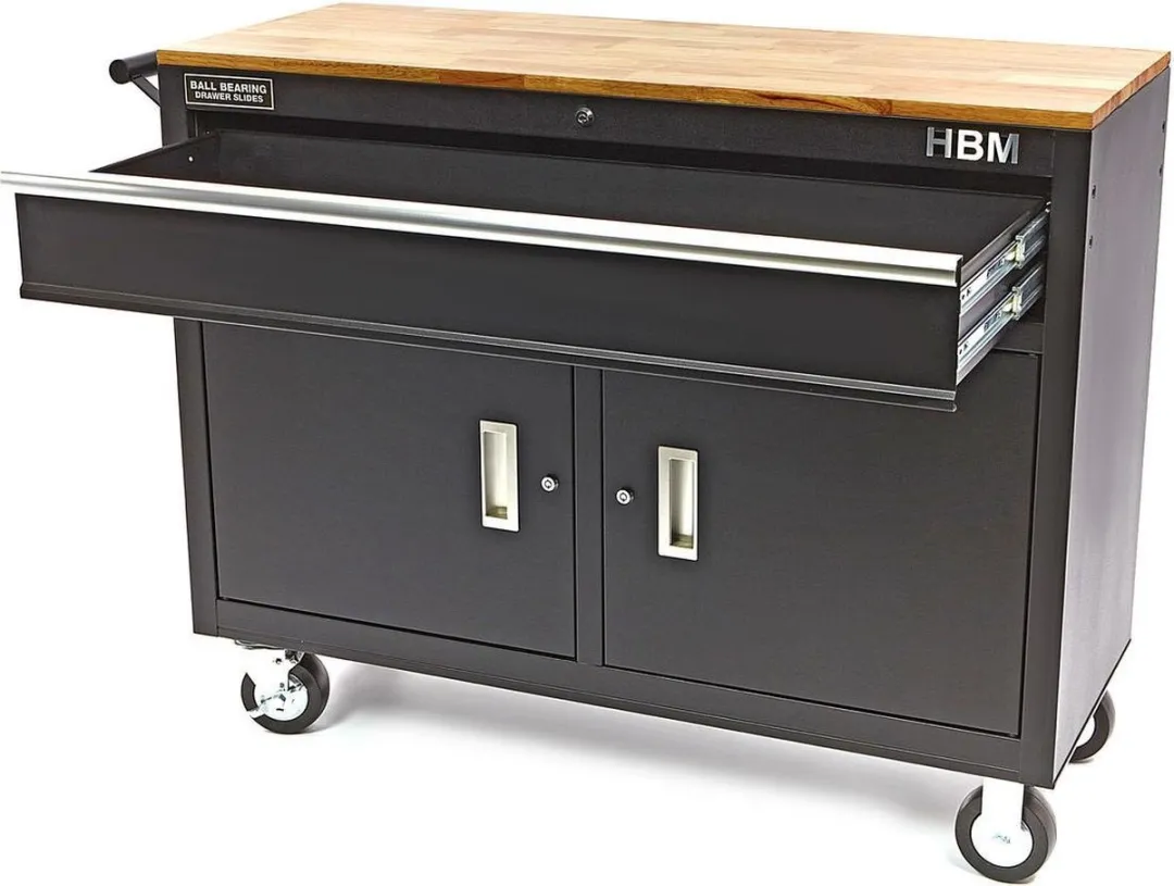 HBM Machines Verrijdbare Gereedschapswagen 117cm - 1 Lade - Zwart